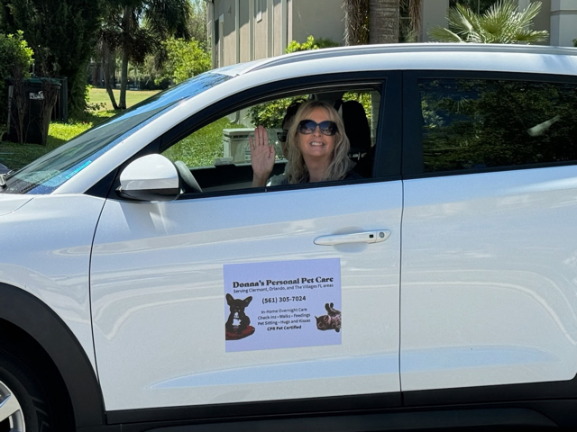 Donna's Personal Pet Care service vehicle for pet transportation in Greater Orlando